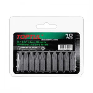 Набір біт TOPTUL 5/16" L30мм PH3 10шт (FSBA1003G)