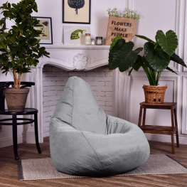 Фото кресло-мешок студия комфорта груша велюр стандарт+ серый (015221)