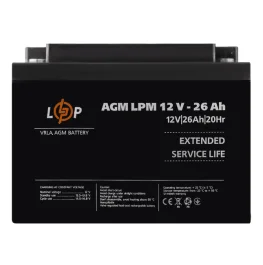 Аккумулятор кислотный LogicPower AGM LPM 12V 26Ah (22883)