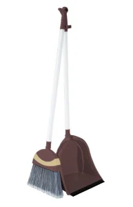 Метла с совком Irak Plastik Polo коричневая (5041)