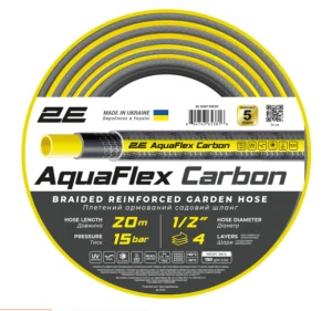 Шланг садовый 2Е AquaFlex Carbon 1/2“ 20м (2E-GHE12GE20)