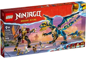 Фото конструктор lego ninjago дракон стихий против робота владычицы 1038 деталей (71796)