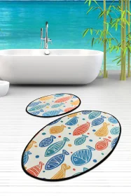 Фото набор ковриков для ванной chilai home fish colorful djt 60x100+50x60см (ch_110024107)