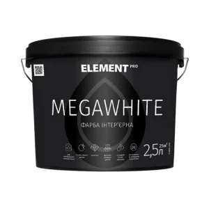 Краска латексная интерьерная ELEMENT PRO MEGAWHITE 2,5 кг матовая белая