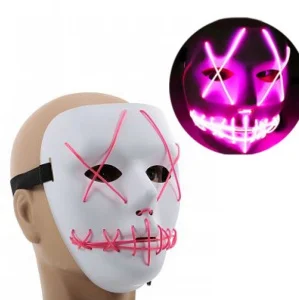 Фото неоновая маска для вечеринок uft led mask 1 pink с подсветкой (uftmask1pink)