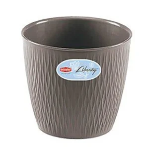 Фото горшок stefanplast liberty круглый серый 30x27см 14,2л (87301)