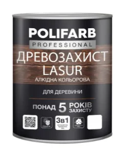 Лазурь для древесины алкидная Polifarb Древозащита палисандр 0,7кг
