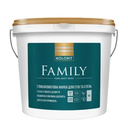 Краска интерьерная акриловая Kolorit Family глубоко-матовая база А 4,5л