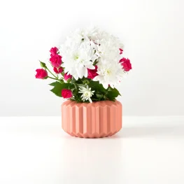 Фото ваза декоративная mvm dh-flowers-08 125х125х75мм коралловая (dh-flowers-08 coral)