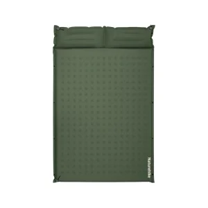 Матрас туристический с подушкой, самонадувающийся двухместный Naturehike CNK2550WS025, влагостойкий, 200х130х6см, зеленый (6977465868749)