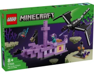 Фото конструктор lego minecraft дракон энда и корабль края 657 деталей (21264)