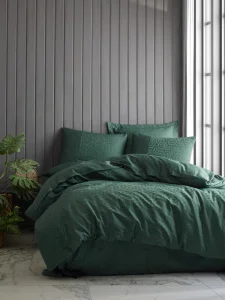 Комплект постільної білизни Cotton Box Jakarli Hexa Yesil 200x220см (CB_010077781)