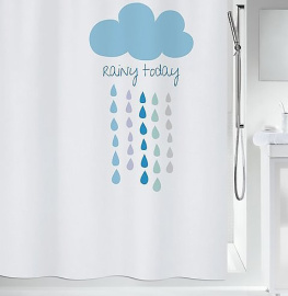 Фото шторка для ванной spirella cloud polyester синяя 180x200см (10.18472)