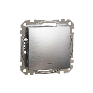 Перемикач одноклавішний Schneider Sedna Elements SDD170106L матовий алюміній