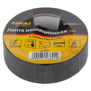 Стрічка ізоляційна ПВХ Sigma чорна 0,13ммx19ммx10м (8413601)