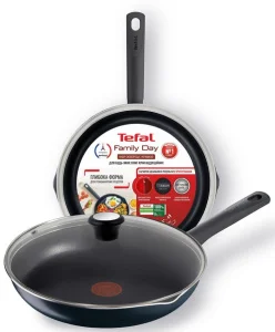 Фото сковорода tefal family day с крышкой 26см (b5660553ua)