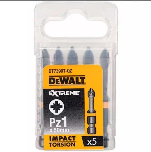 Біти ударні DeWALT IMPACT TORSION EXTREME Pozidriv, Pz1, 50 мм, 5 шт (DT7390T)