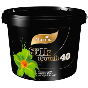 Краска латексная Maxima Silk Touch 40 для внутренних работ белая полуглянцевая 12кг