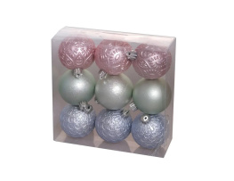 Фото елочные пластиковые шарики chomik с узором d 6см 9 предметов (5900779840638)