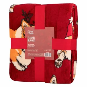 Фото плед ardesto christmas flannel рождественские корги 160x200см (art0119pb)