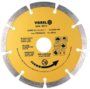 Диск відрізний алмазний Vorel Segment 125мм (08712)