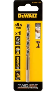 Свердло по металу DeWALT Bkack and Gold HSS-G 5,5x57x93мм (DT20521)