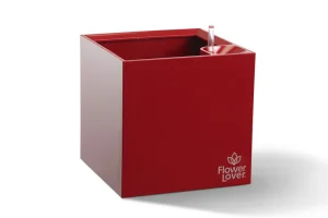 Фото умный вазон plastkon cubico flower lover красный 14 л