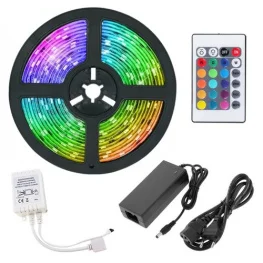 Фото светодиодная лента uft ls02 300 rgb led 5м с пультом и блоком питания и контроллером (uftls02)