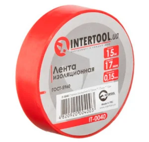 Стрічка ізоляційна Intertool червона 17ммх15м (IT-0040)