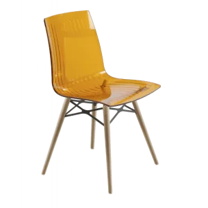 Фото стул papatya x-treme-s wox 33 прозрачно-оранжевый, бук натуральный лак (3009)