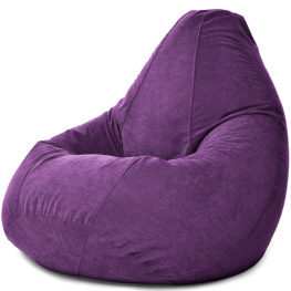 Фото кресло-мешок студия комфорта груша велюр большой фиолетовый (015311)