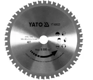 Диск пиляльний по металу Yato 185x2,2x20мм 48 зубців (YT-60625)