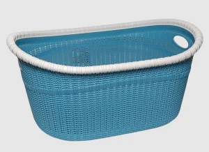 Кошик для білизни Irak Plastik Gordes синій 52x40x24см 35л (5281)