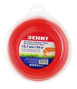 Волосінь для тримера Зеніт Зірка 2,7мм/94м (40127094)