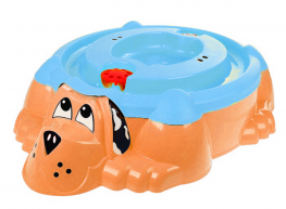 Песочница-бассейн Собачка PalPlay оранжевая с голубой крышкой