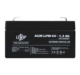 Аккумулятор кислотный LogicPower AGM LPM 6V 1,3Ah (4157)