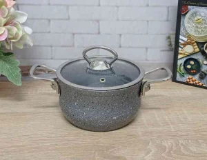 Каструля O.M.S. 14x7,5см 0,9л з кришкою (OMS 3112S-14-0,9л-Grey)