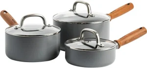 Фото набор ковшей с крышками greenpan mayflower pro, 16,18,20 см, 1,05,2,1,3,1 л с керамом. покрытием (cc005410-001)