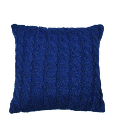 Фото подушка декоративная прованс коса вязаная синяя 33х33см (027421)