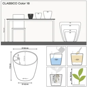 Розумний вазон Lechuza Classico Color 18 сірий 2.5л (13263)