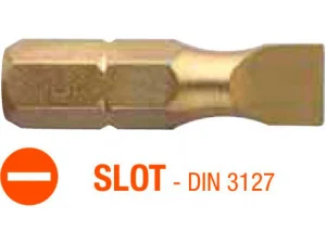 Біта USH ISOTIN шліц SLOT SL6.5х1.2 х 25мм Torsion титанова 10шт (UUSG0212307)