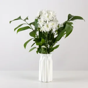 Ваза декоративна MVM DH-FLOWERS-01 77х85х180мм біла (DH-FLOWERS-01 WHITE)