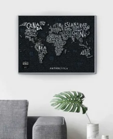 Фото скретч карта мира travel map letters world в тубусе на английском языке(lw)