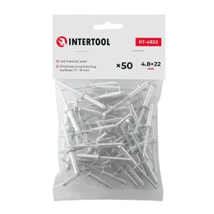Заклепка алюмінієва Intertool 4,8х22мм 50шт (RT-4822)