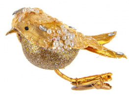 Фото елочное украшение lefard птичка декоративная 15x5см (66-183)