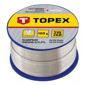 Припій TOPEX 60% олова 1,5мм 100г (44E524)