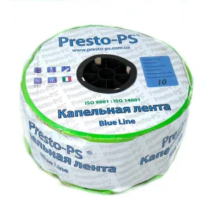 Щелевая капельная лента Presto-PS Blue Line отверстия через 10 см, расход воды 2,2 л/ч, длина 1000 м (BL-10-1000)