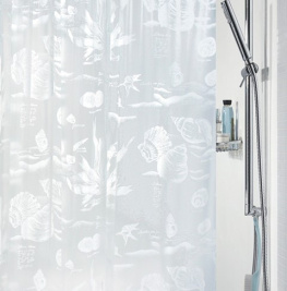 Фото шторка для ванной spirella riff pvc белая 180x200см (10.31544)