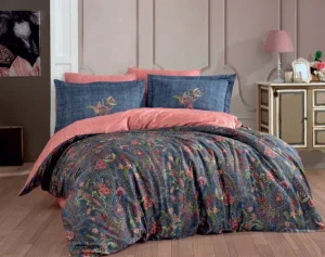 Фото комплект постельного белья hobby exclusive sateen estela синий 200x220см евро (54506)