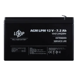 Аккумулятор кислотный LogicPower AGM LPM 12V 7,2Ah (3863)